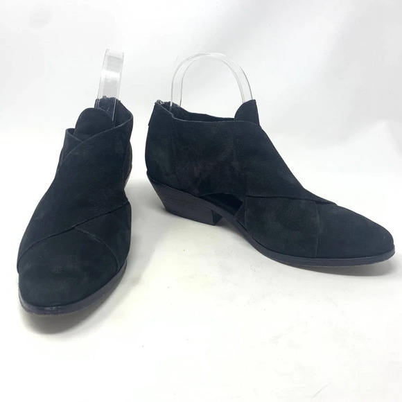 Eileen Fisher‎ Cluster Cutout Booties Black Suede Size US 7.5 - Picture 5 of 12